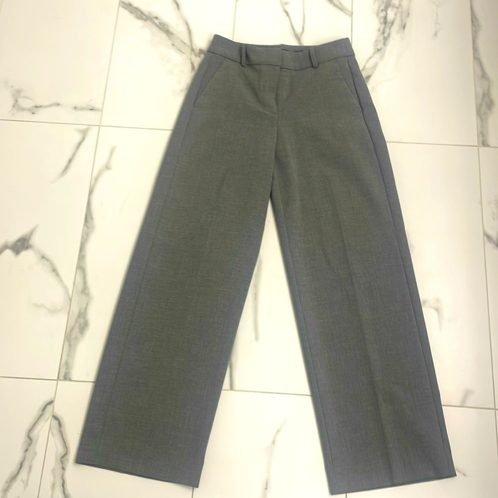 Jcrew Full-length Sydney wide-leg pant in four-season stretch (gray size 4)